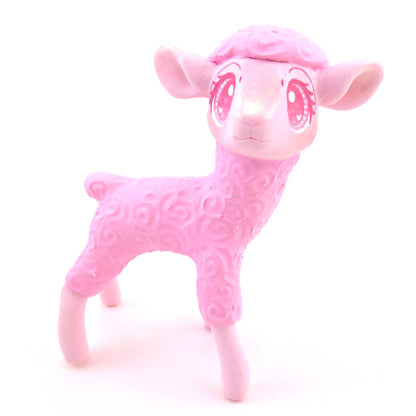 "Pinkies" Lamb Figurine - Polymer Clay Valentine's Day Animal Collection