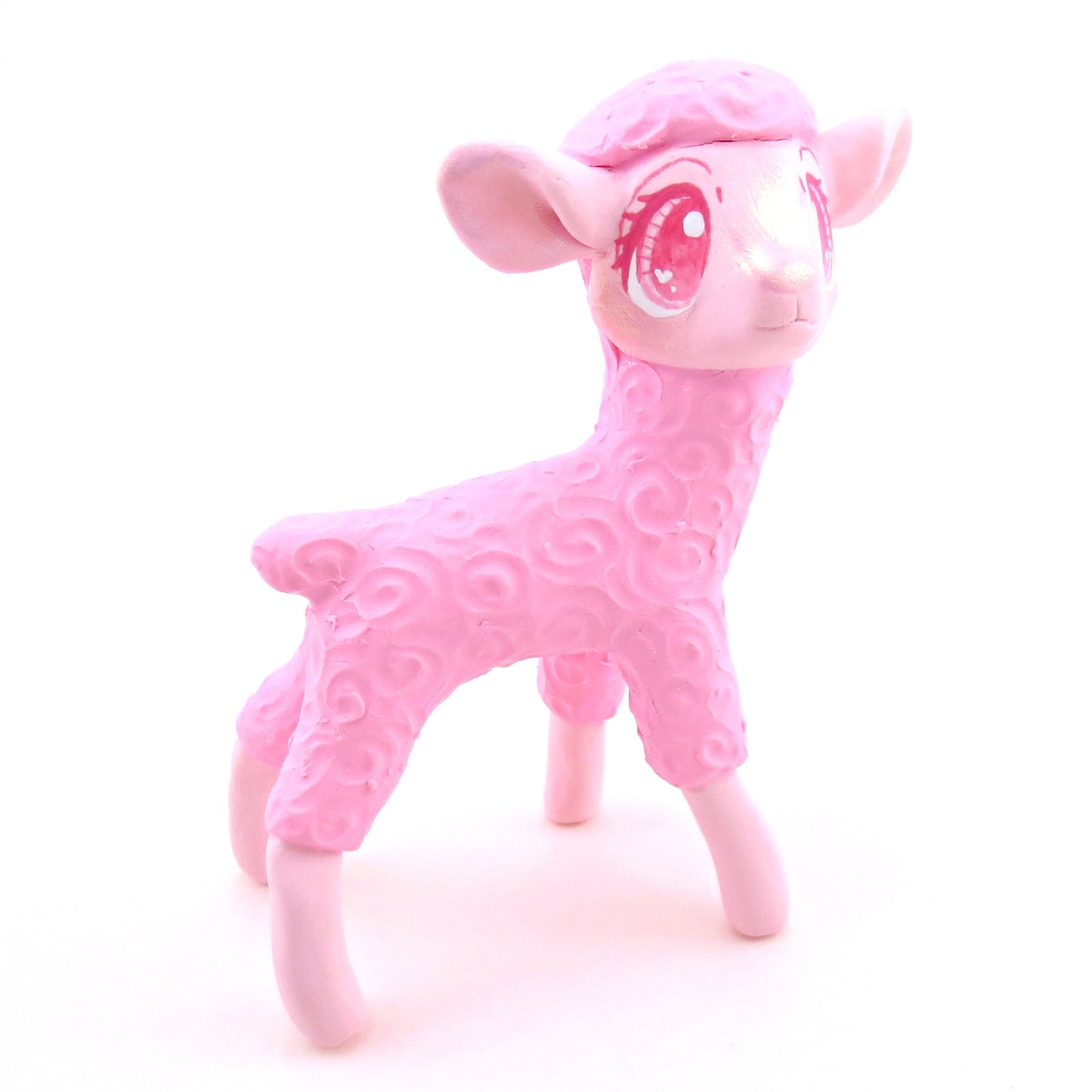 "Pinkies" Lamb Figurine - Polymer Clay Valentine's Day Animal Collection