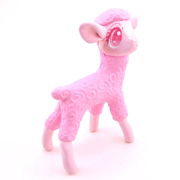 "Pinkies" Lamb Figurine - Polymer Clay Valentine's Day Animal Collection