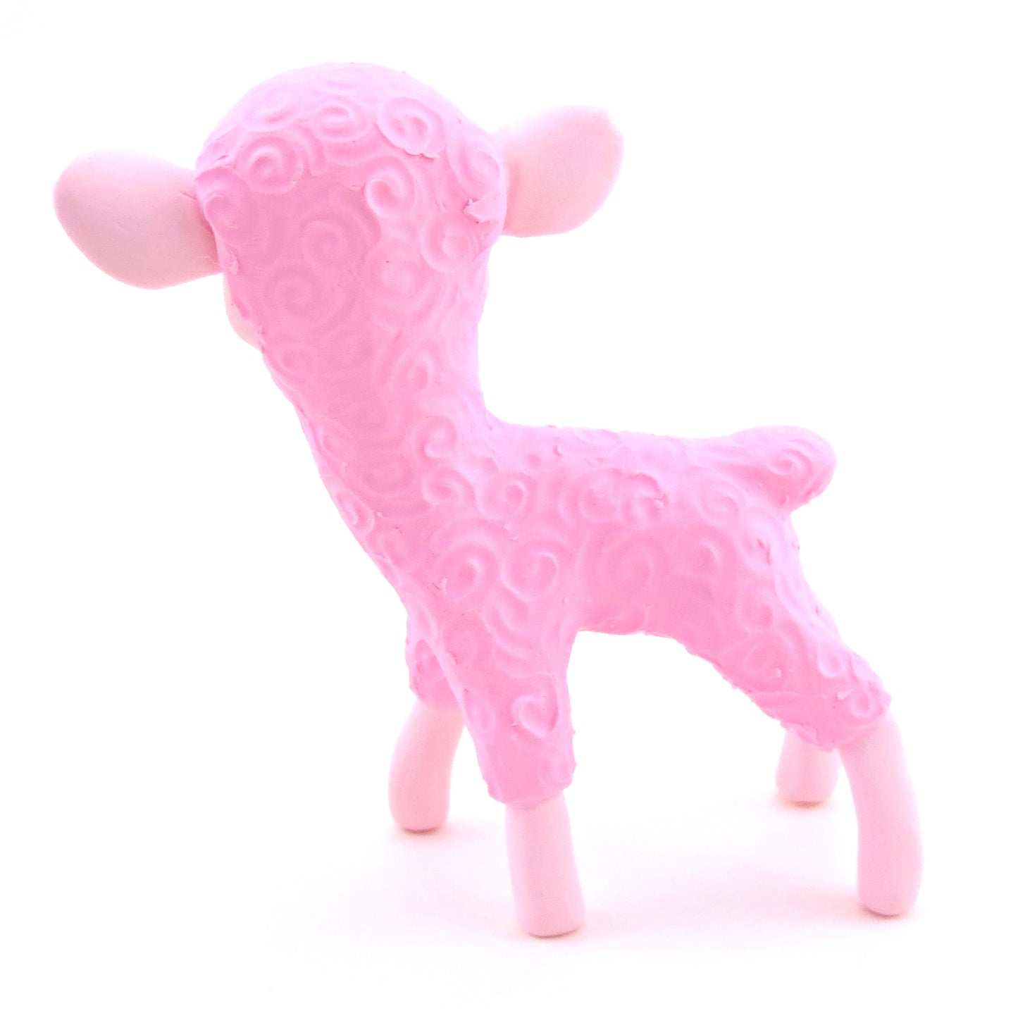 "Pinkies" Lamb Figurine - Polymer Clay Valentine's Day Animal Collection