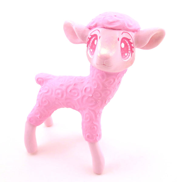 "Pinkies" Lamb Figurine - Polymer Clay Valentine's Day Animal Collection