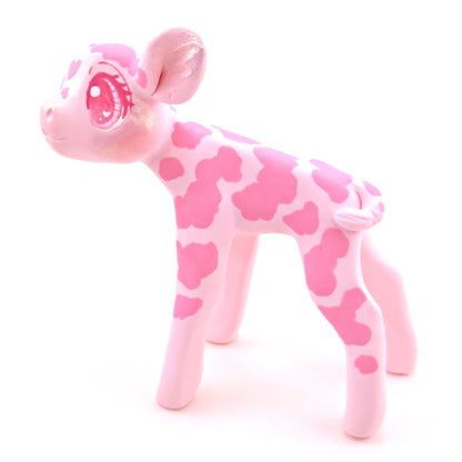 "Pinkies" Cow Figurine - Polymer Clay Valentine's Day Animal Collection