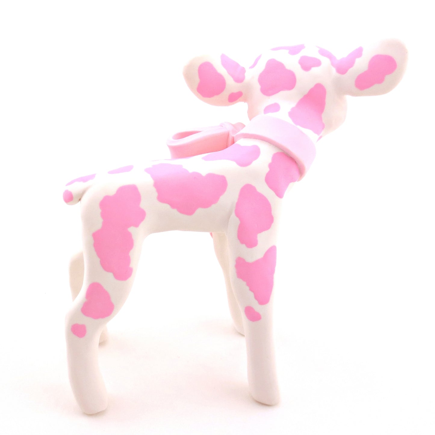 Strawberry Cow Figurine - Polymer Clay Valentine's Day Animal Collection