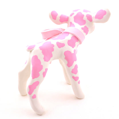 Strawberry Cow Figurine - Polymer Clay Valentine's Day Animal Collection