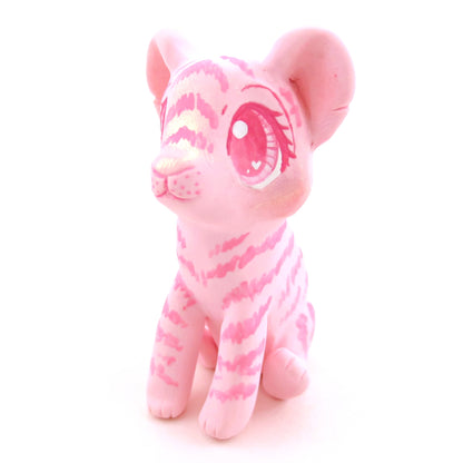 "Pinkies" Tiger Cub Figurine - Polymer Clay Valentine's Day Animal Collection