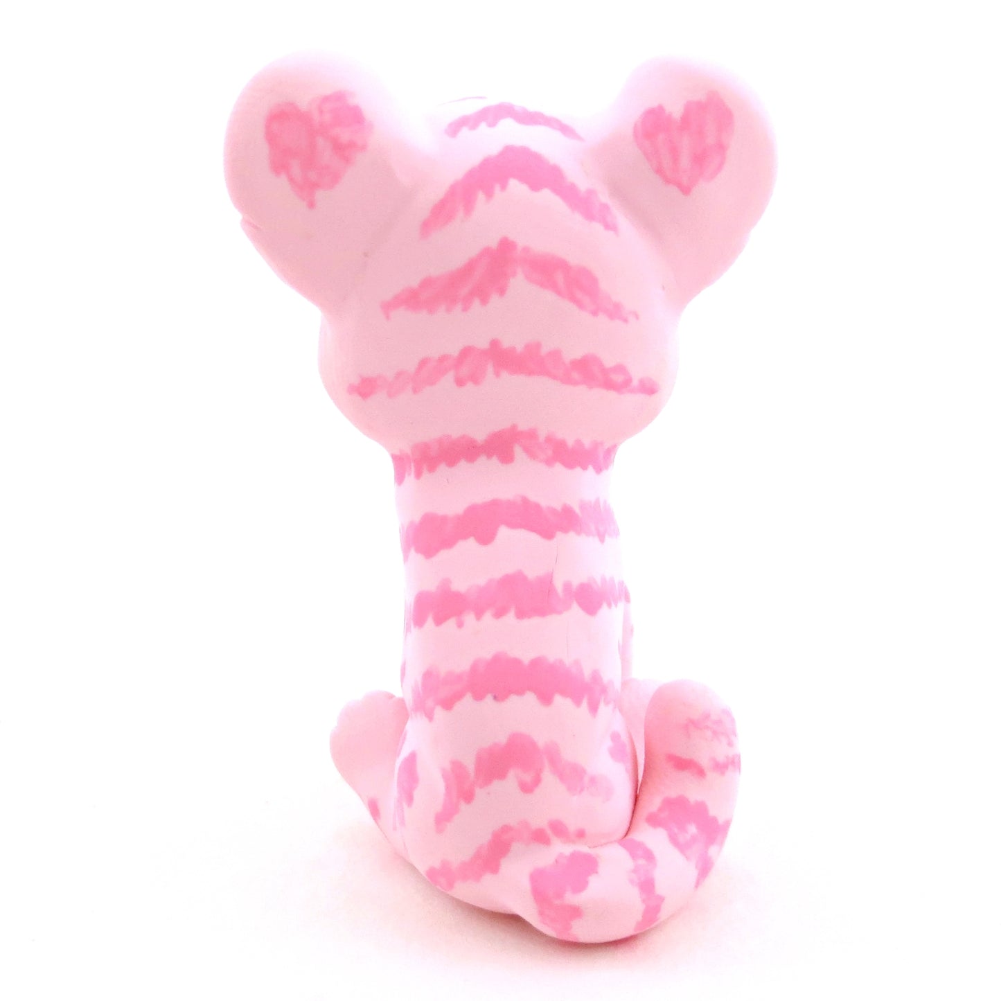 "Pinkies" Tiger Cub Figurine - Polymer Clay Valentine's Day Animal Collection