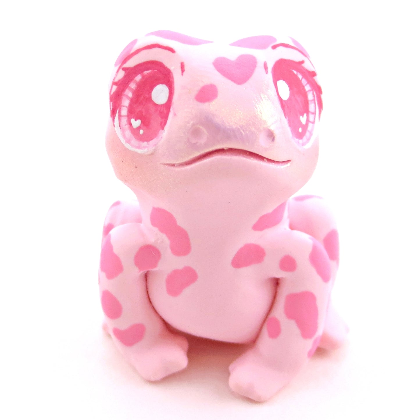 "Pinkies" Spotty Frog Figurine - Polymer Clay Valentine's Day Animal Collection