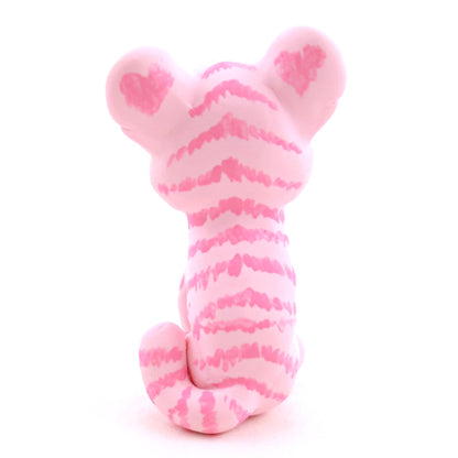 "Pinkies" Tiger Cub Figurine - Polymer Clay Valentine's Day Animal Collection