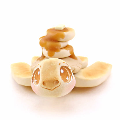 Pancake Turtle Figurine - "Breakfast Buddies" Polymer Clay Animal Collection