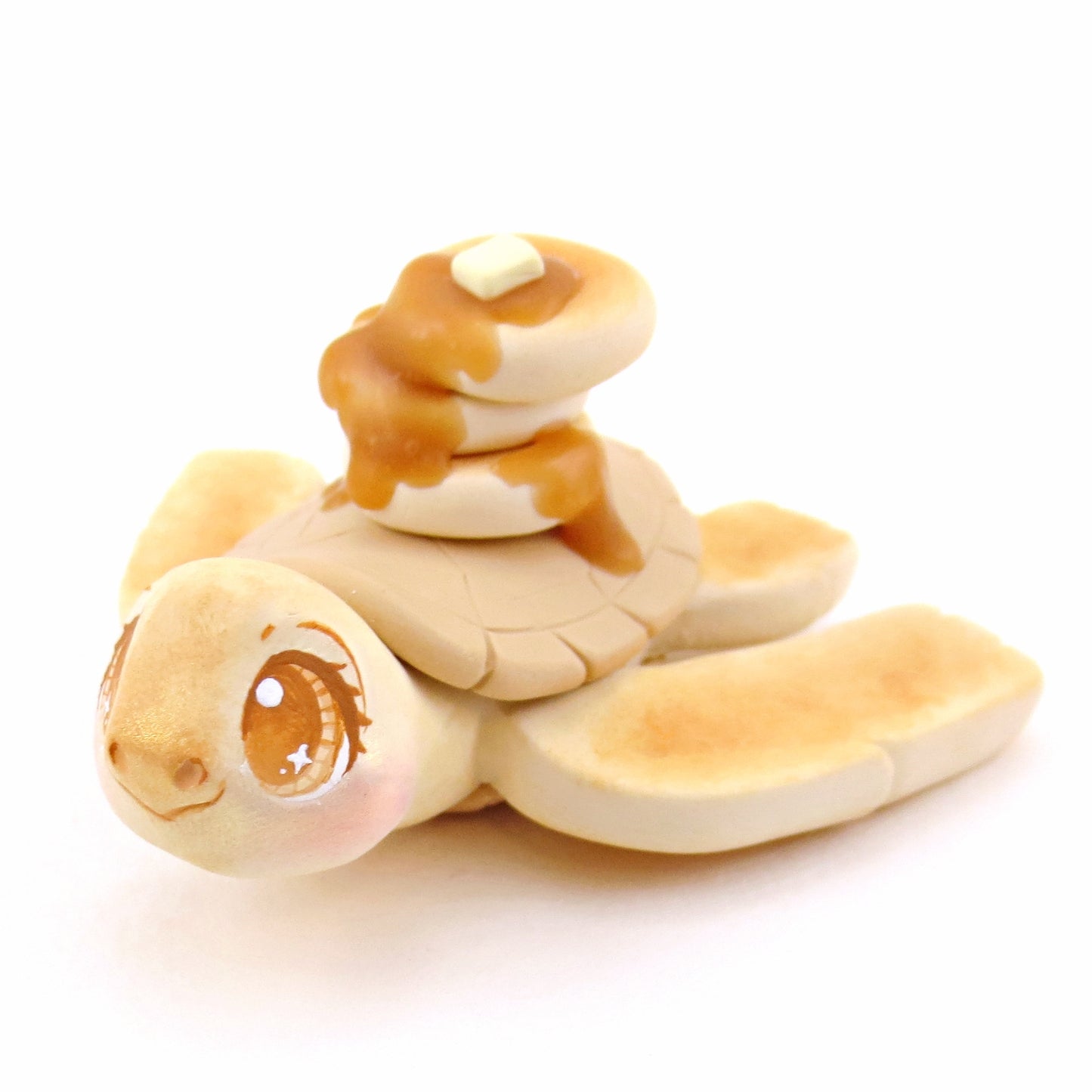 Pancake Turtle Figurine - "Breakfast Buddies" Polymer Clay Animal Collection