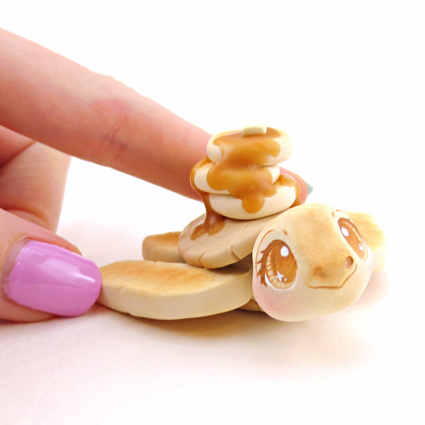 Pancake Turtle Figurine - "Breakfast Buddies" Polymer Clay Animal Collection
