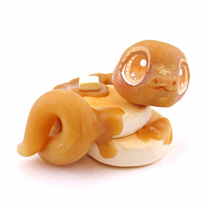 Syrup Snake Pancake Figurine - "Breakfast Buddies" Polymer Clay Animal Collection