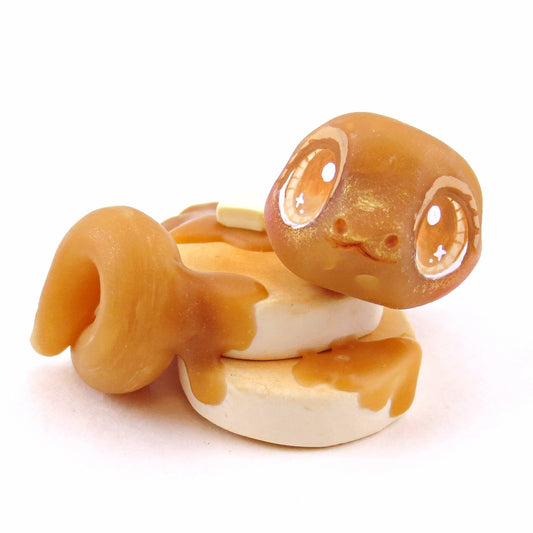 Syrup Snake Pancake Figurine - "Breakfast Buddies" Polymer Clay Animal Collection