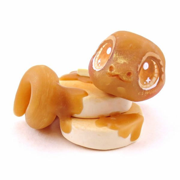 Syrup Snake Pancake Figurine - "Breakfast Buddies" Polymer Clay Animal Collection