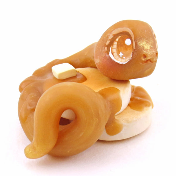 Syrup Snake Pancake Figurine - "Breakfast Buddies" Polymer Clay Animal Collection