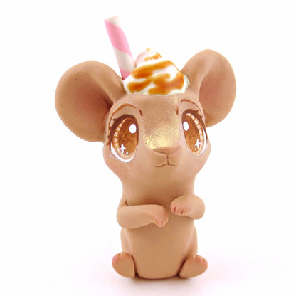 Coffee Mouse Figurine - "Breakfast Buddies" Polymer Clay Animal Collection