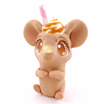 Coffee Mouse Figurine - "Breakfast Buddies" Polymer Clay Animal Collection