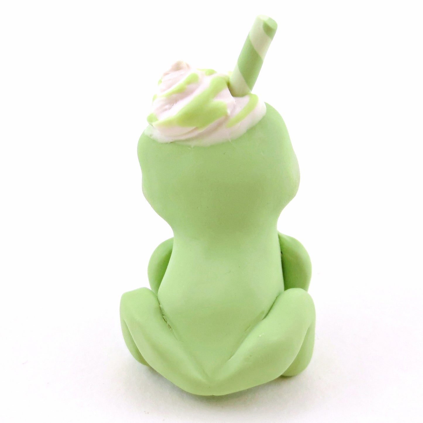 Matcha Frog Figurine - "Breakfast Buddies" Polymer Clay Animal Collection