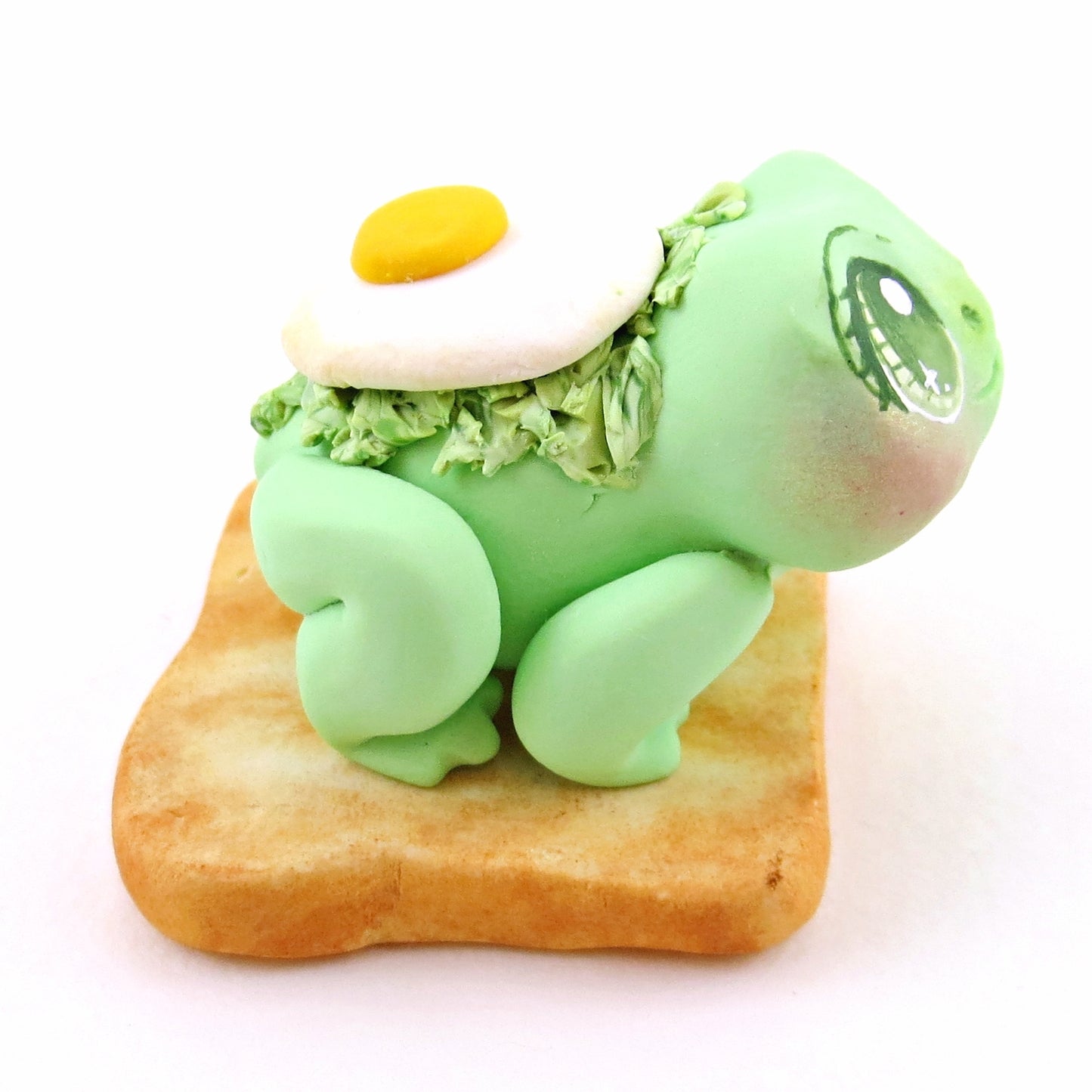 "Ava-Frog-do Toast" Avocado Frog Figurine - "Breakfast Buddies" Polymer Clay Animal Collection