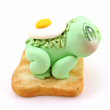 "Ava-Frog-do Toast" Avocado Frog Figurine - "Breakfast Buddies" Polymer Clay Animal Collection