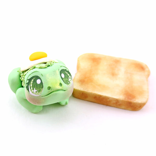 "Ava-Frog-do Toast" Avocado Frog Figurine - "Breakfast Buddies" Polymer Clay Animal Collection