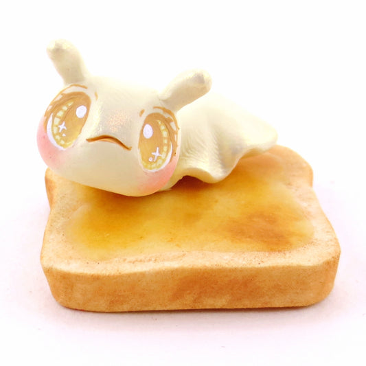 Butter Slug on Toast Figurine - "Breakfast Buddies" Polymer Clay Animal Collection