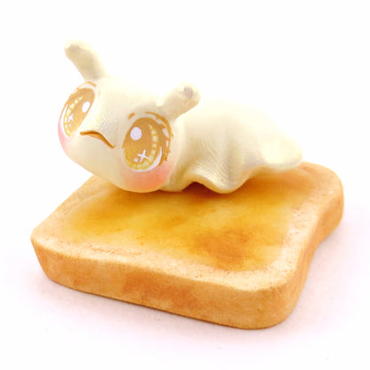 Butter Slug on Toast Figurine - "Breakfast Buddies" Polymer Clay Animal Collection