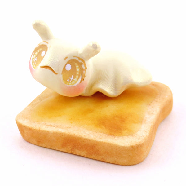 Butter Slug on Toast Figurine - "Breakfast Buddies" Polymer Clay Animal Collection