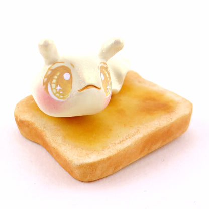 Butter Slug on Toast Figurine - "Breakfast Buddies" Polymer Clay Animal Collection