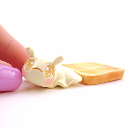 Butter Slug on Toast Figurine - "Breakfast Buddies" Polymer Clay Animal Collection