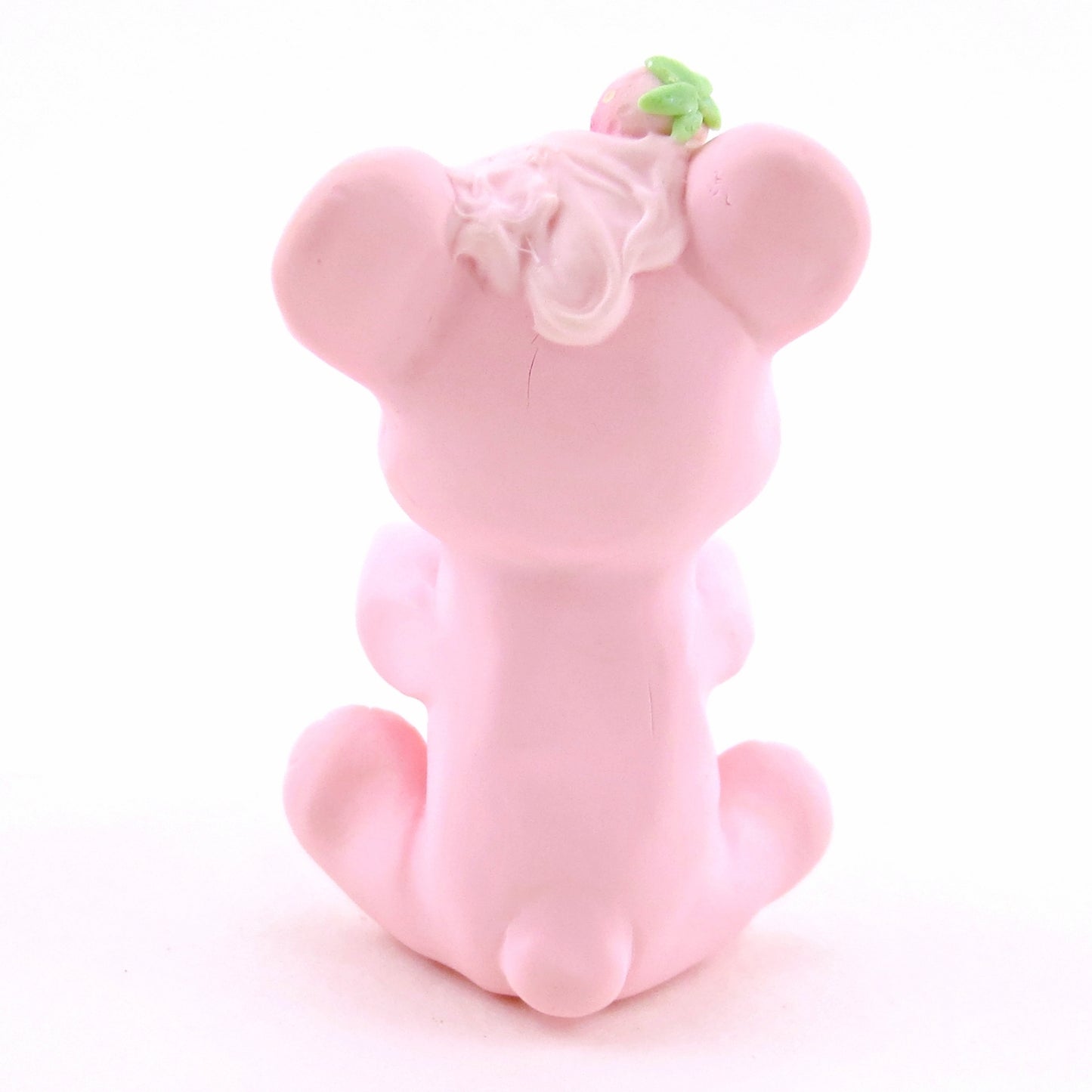 Strawberry Milk Bear Figurine - "Breakfast Buddies" Polymer Clay Animal Collection