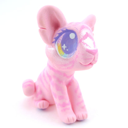 Pink Baby Tiger Figurine - Polymer Clay Carnival Animals