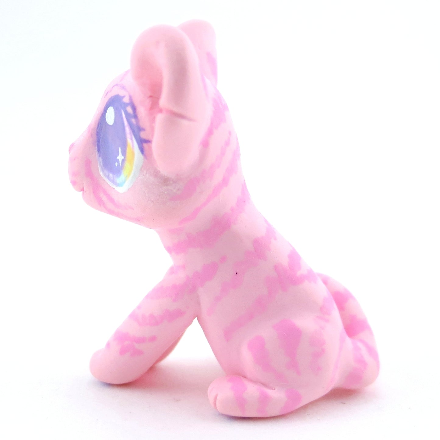 Pink Baby Tiger Figurine - Polymer Clay Carnival Animals