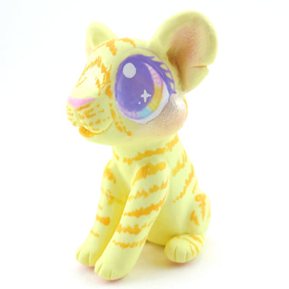 Yellow Baby Tiger Figurine - Polymer Clay Carnival Animals