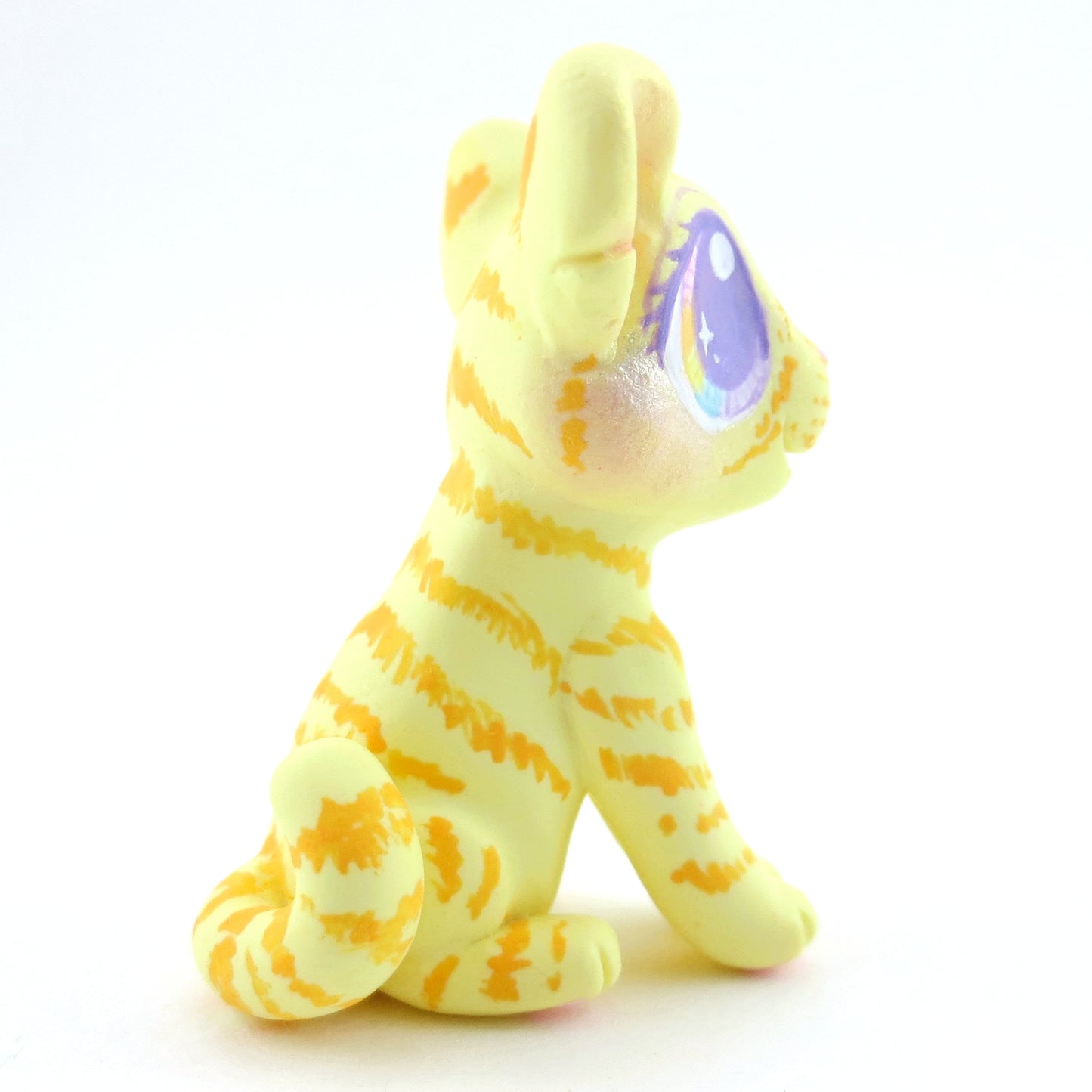 Yellow Baby Tiger Figurine - Polymer Clay Carnival Animals