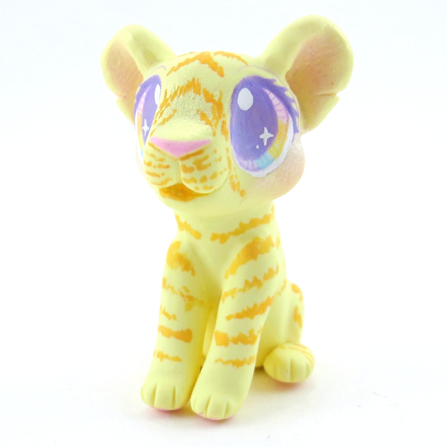 Yellow Baby Tiger Figurine - Polymer Clay Carnival Animals