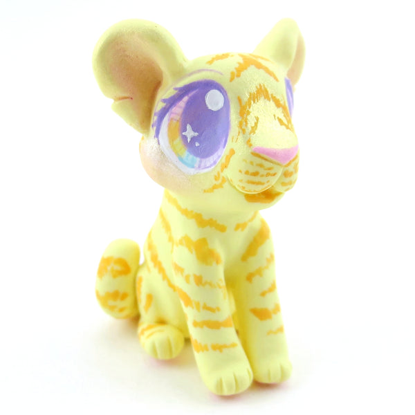 Yellow Baby Tiger Figurine - Polymer Clay Carnival Animals
