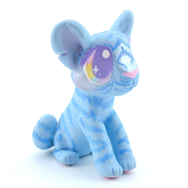 Blue Baby Tiger Figurine - Polymer Clay Carnival Animals