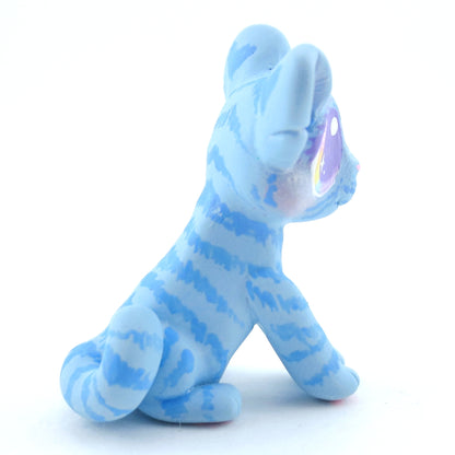 Blue Baby Tiger Figurine - Polymer Clay Carnival Animals