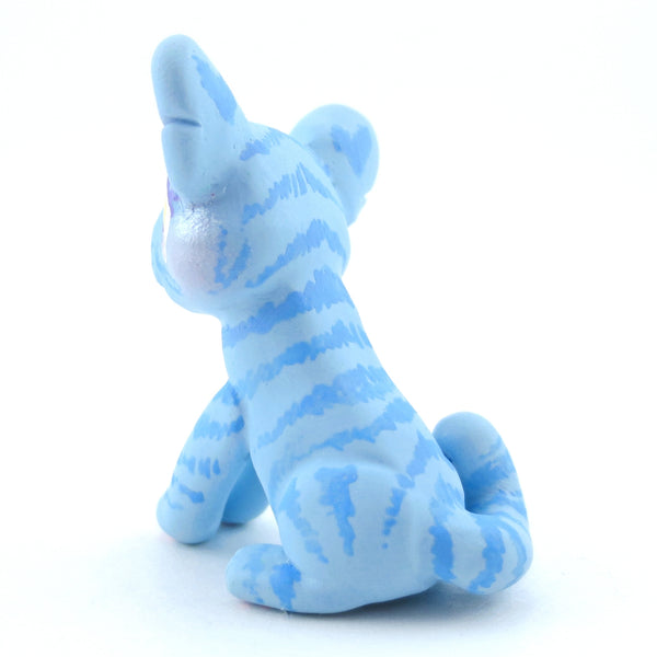 Blue Baby Tiger Figurine - Polymer Clay Carnival Animals