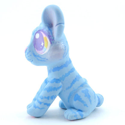 Blue Baby Tiger Figurine - Polymer Clay Carnival Animals