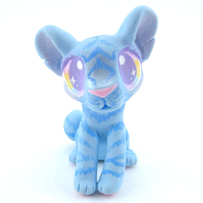 Blue Baby Tiger Figurine - Polymer Clay Carnival Animals