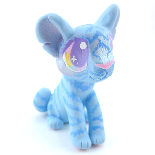 Blue Baby Tiger Figurine - Polymer Clay Carnival Animals