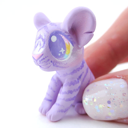 Purple Baby Tiger Figurine - Polymer Clay Carnival Animals