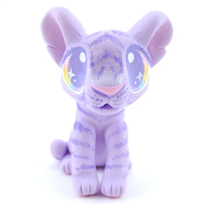 Purple Baby Tiger Figurine - Polymer Clay Carnival Animals