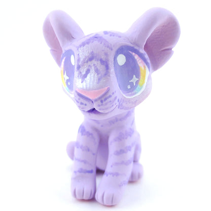 Purple Baby Tiger Figurine - Polymer Clay Carnival Animals