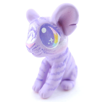 Purple Baby Tiger Figurine - Polymer Clay Carnival Animals