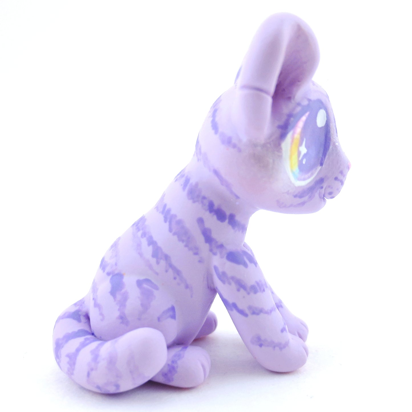 Purple Baby Tiger Figurine - Polymer Clay Carnival Animals