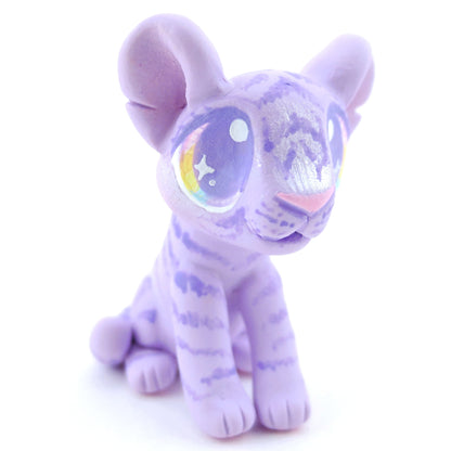 Purple Baby Tiger Figurine - Polymer Clay Carnival Animals