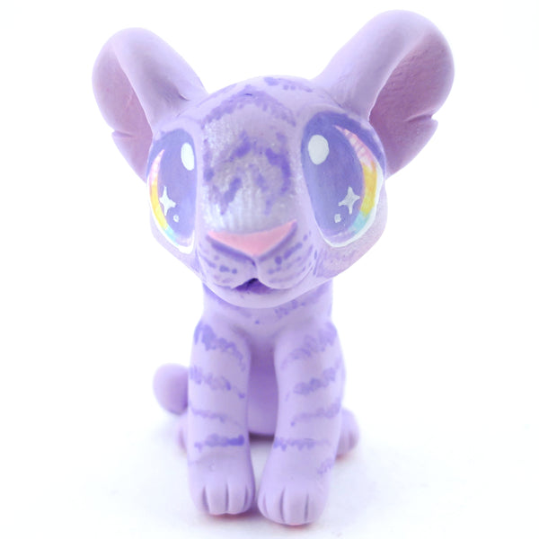Purple Baby Tiger Figurine - Polymer Clay Carnival Animals